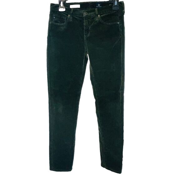 AG Adriano Goldschmeid THE STEVIE ANKLE Green Corduroy Pants 27R Fits 28x28 - Picture 1 of 15